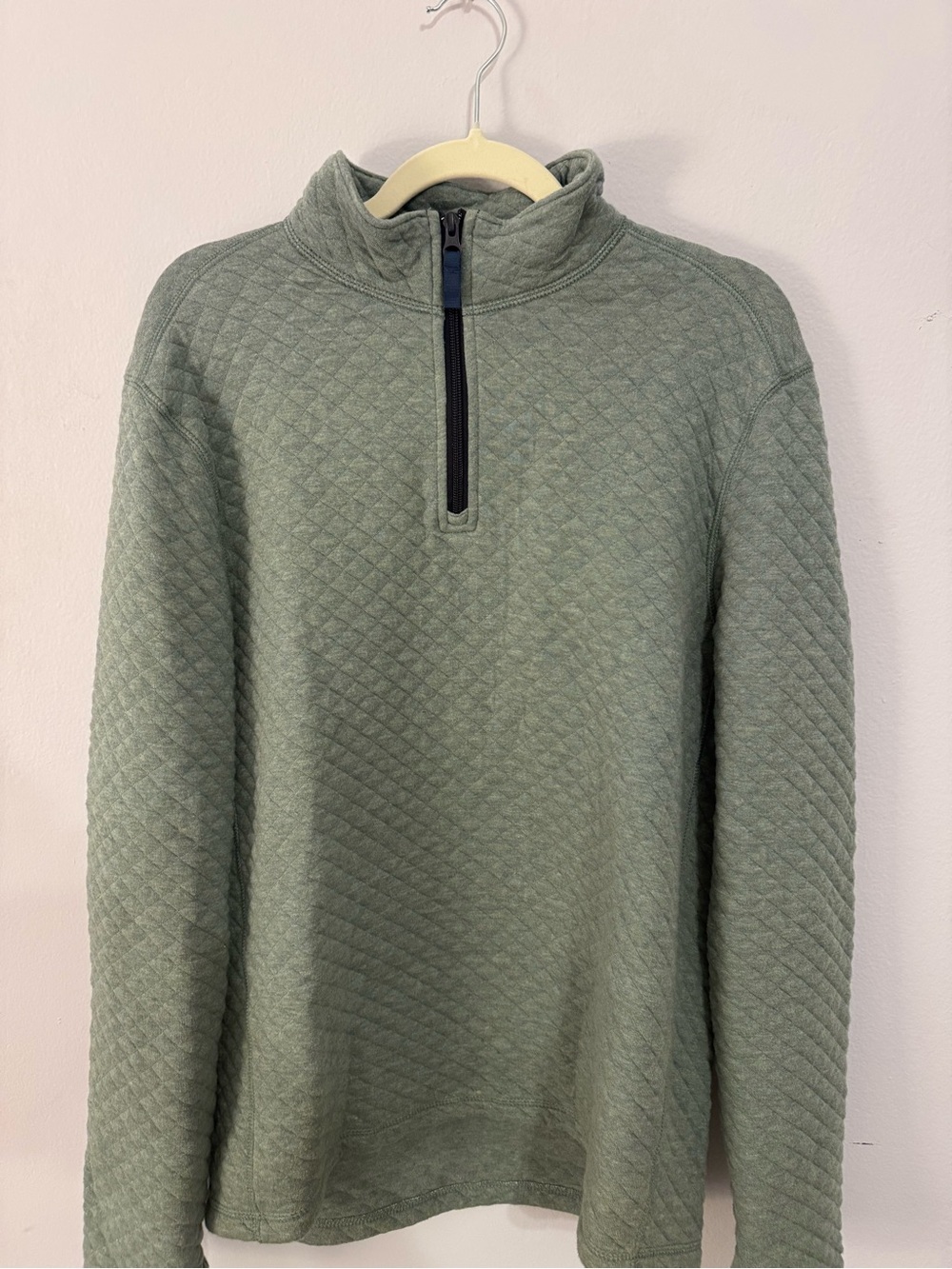 J. Crew Quilted Half-Zip Pullover - Sage Green